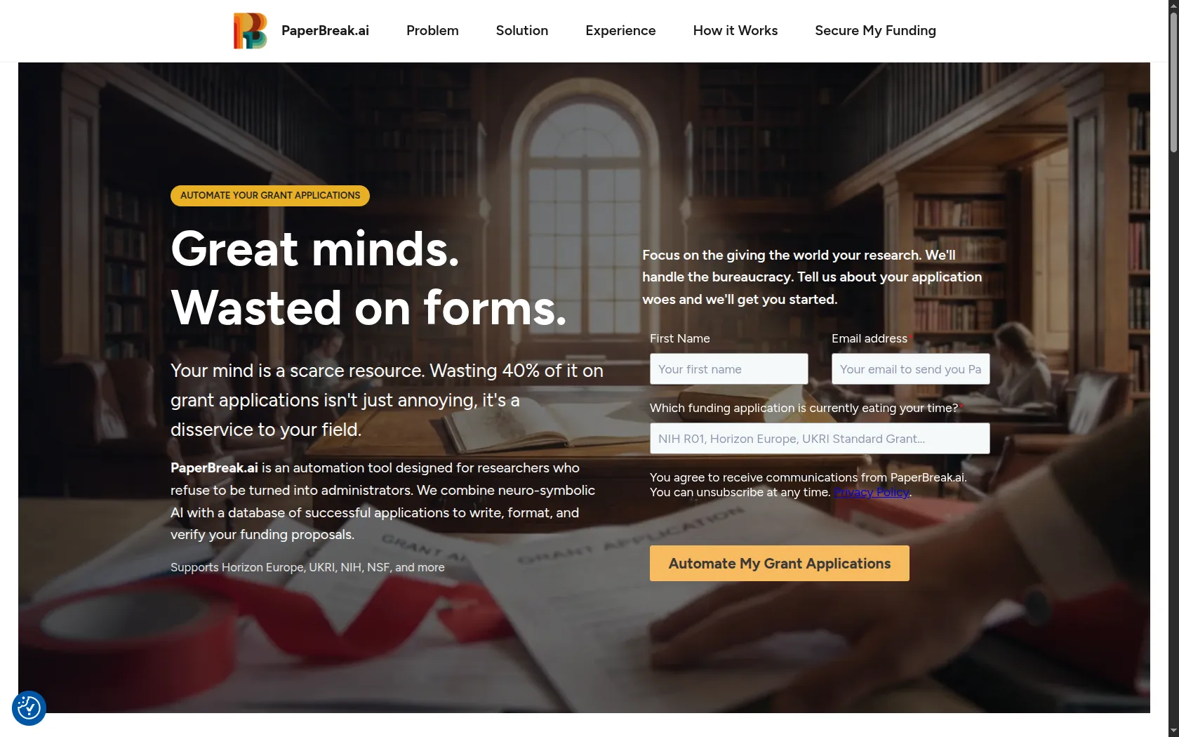 Landing Page preview